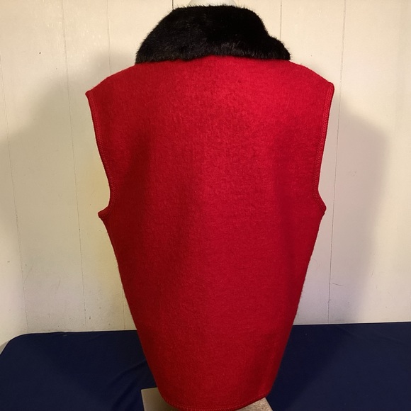 Lisa International womens boiled wool vest with faux removable collar size XL - Picture 5 of 8